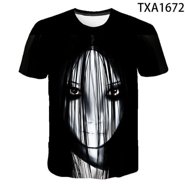 

men's t-shirts 2021 men's and women's the grudge series 3d printed children's summer harajuku style trend quality anime, White;black