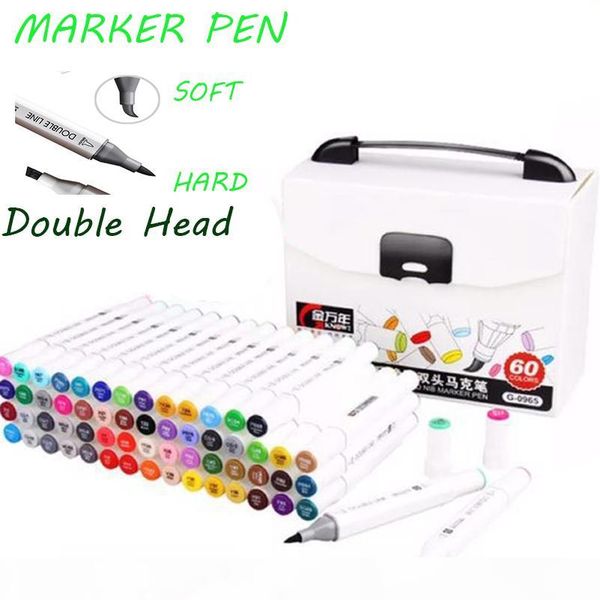 

12 24 48 60 цвета исполнитель dual head рисование эскиз маркеры набор кисть alcohol based art фломастеры для рисования школы c18112001