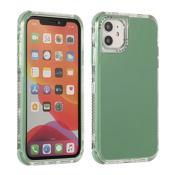 

new phone case 3 in 1 for iphone 12 11 xs max xr clear soft case shockproof transparent case for iphone 7 11 pro max cover in opp bag