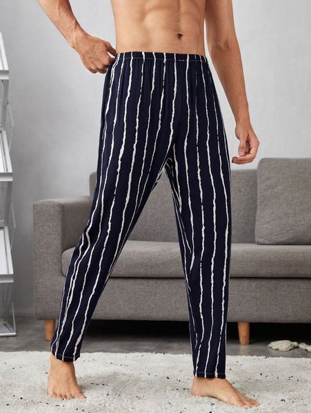

men vertical stripe pajama pants a8bi#, Black;brown