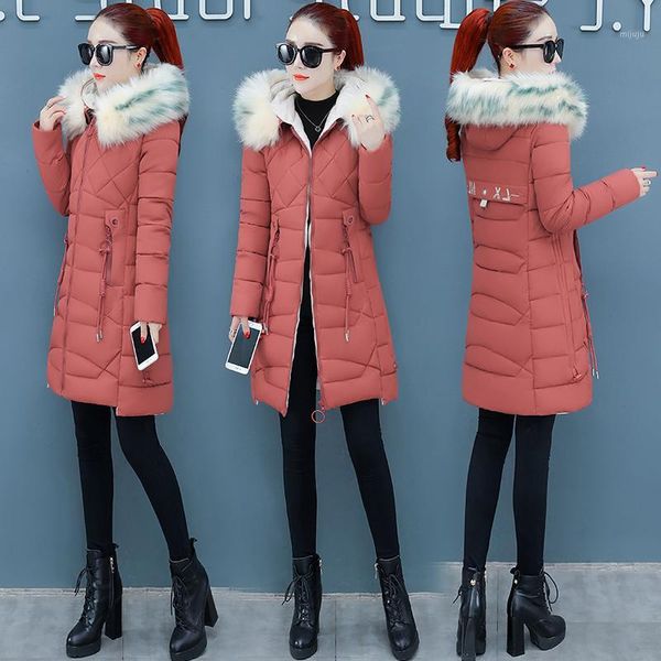 

x-long 2019 new arrival fashion slim women winter jacket cotton padded warm thicken ladies coat long coats parka womens jackets1, Black