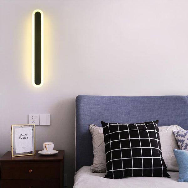 

wall lamp minimalist creative 15/25/35/45/55w led acrylic lamps modern long bedding room living indoor lightings ac85-265v