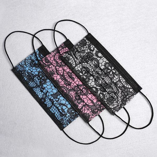 

masks disposable mouth dhl protection 3-layer sanitary shipping with lace black face earloop outdoor mask wxhkl