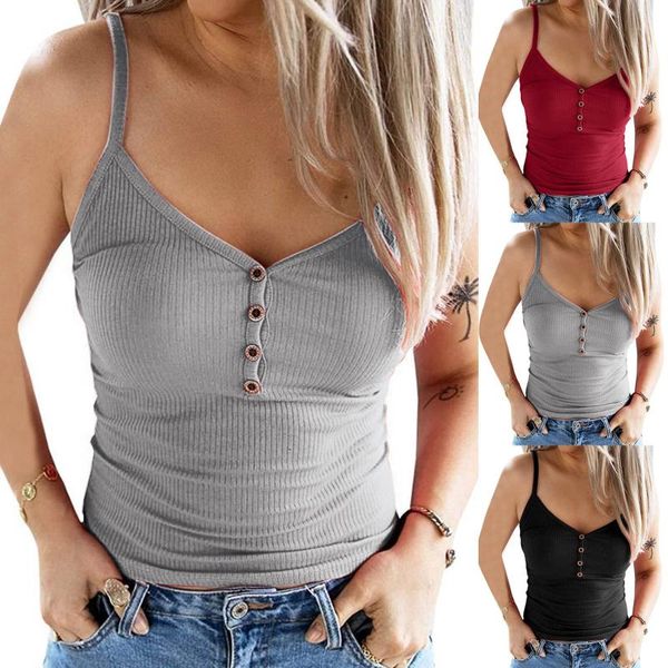 

outdoor t-shirts womens swing vest sleeveless cami crop ladies casual strappy flared plus size blouse streetwear summer 2021, Gray;blue
