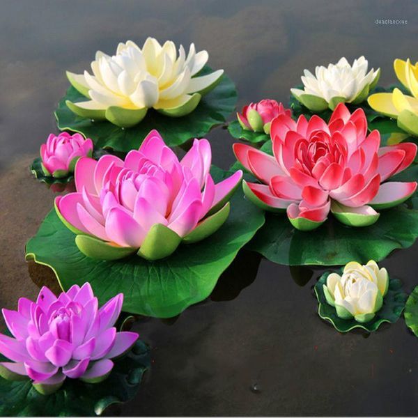 

decorative flowers & wreaths 4pcs 10cm artificial lotus flower fake bouquet for wedding decoration fish tank floating water lily lotus1