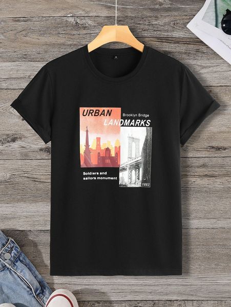 

men building and letter graphic tee z0em#, White;black