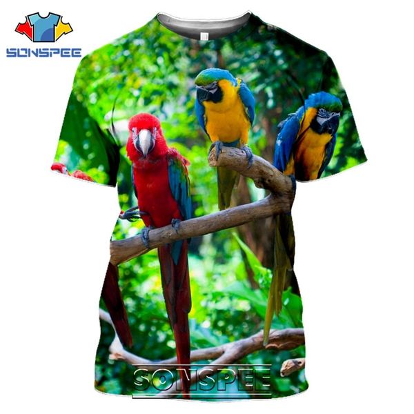 

bird parrot summer men 3d print shirts comics hippie horror men clothing