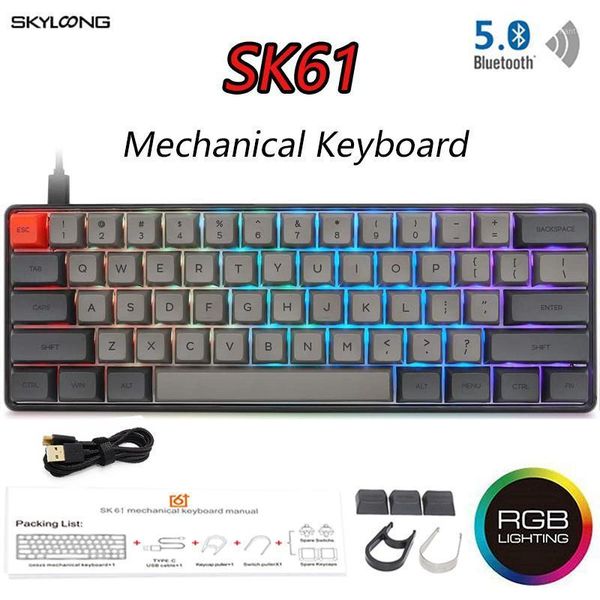 

sk61 60% custom mechanical keyboard rgb optical switch leds swapping socket powerful control software type c pcb plate cases1