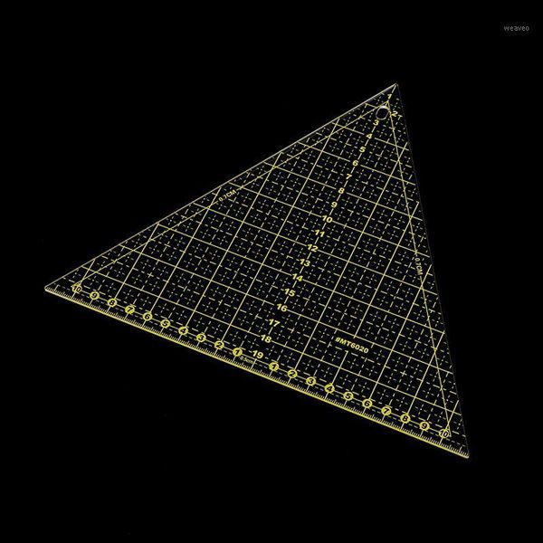 

1 pc transparent quilter ruler large triangular sewing ruler tool with grid lines patchwork1, Black