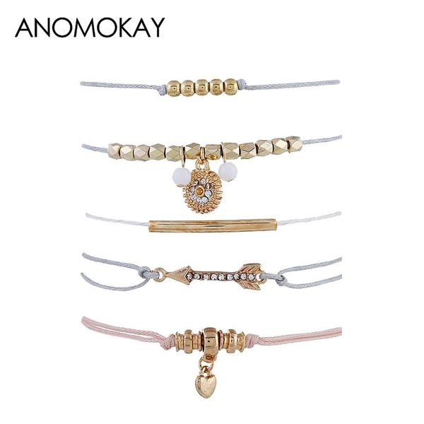 

dropshipping 5 pcs / lot любовь стрелка женщина классического wrap браслет handwork канат цепь браслет ссылка для женщин заявления ювелирног, Black