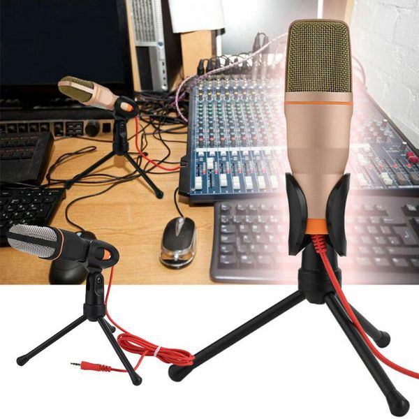 

sf-666 condenser sound microphone 3.5mm plug home stereo mic desktripod for pc youtube video skype chatting gaming recording