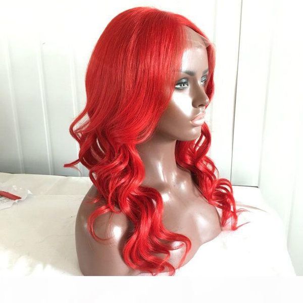 

brazilian human hair wigs body wave red human hair wigs red lace front wig lace wig in stock, Black;brown