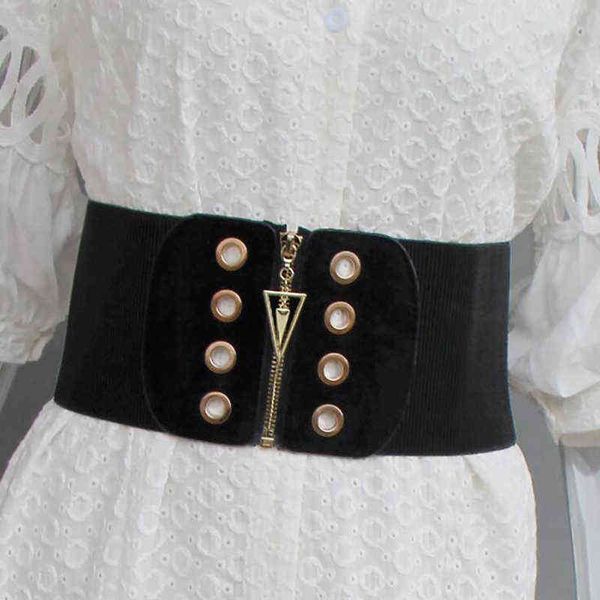 Cintura corsetto donna ultra larga moda femminile sottile nero elastico stile corpo abito vita alta cinture elastiche per donna cinturino G220301