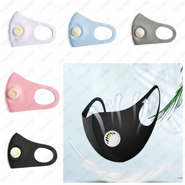 

face mask with breathing valve anti dust cycling protective masks washable reusable ice silk cotton fashion designer masks