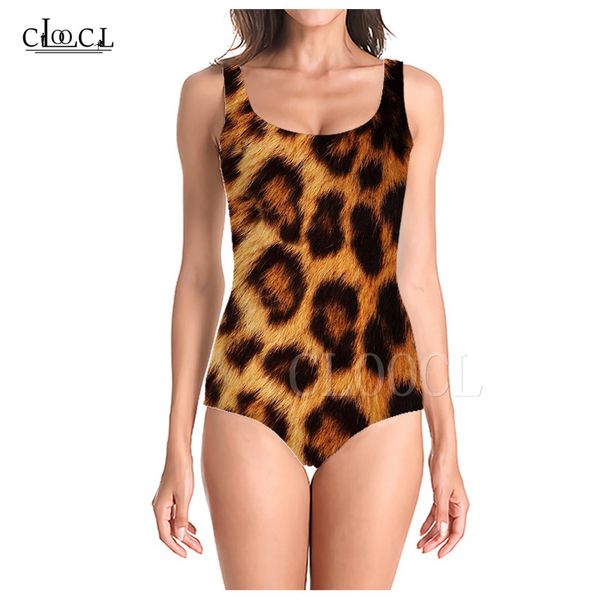 

cloocl 2021 summer fashion 3d printed women sleeveless swimsuit leopard cosplay swimsuits beach one piece swimwear, White;black
