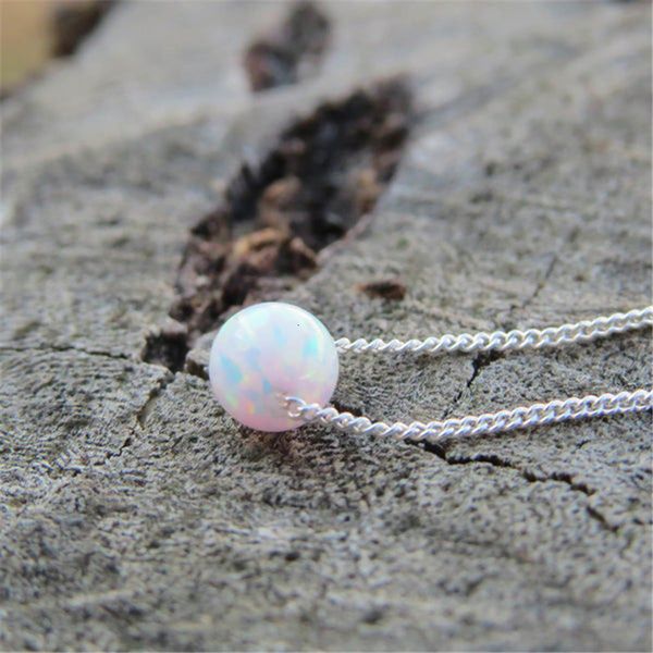 

factoryskwrsimple gold pendants stone necklaces opal color silver chain choker fashion jewelry necklace for womenfob7