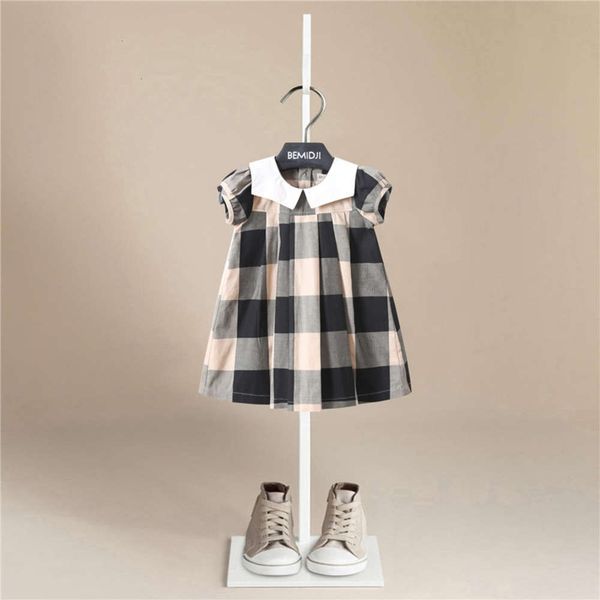 

breathable girl's princs skirt summer new cotton friendly children's drs sweet and lovely navy collar gti8, Red;yellow