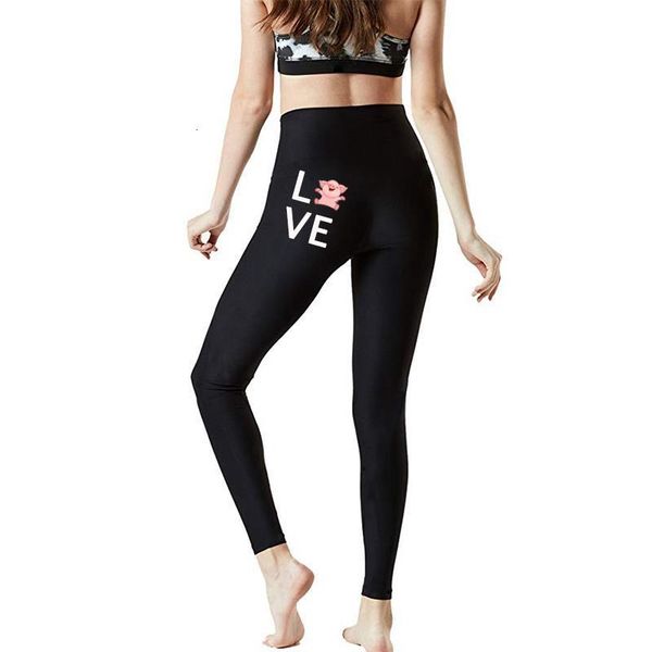 

push up fitness leggings women pants high waist sporting leggins workout candy color leggings pockets like pig printing, Black