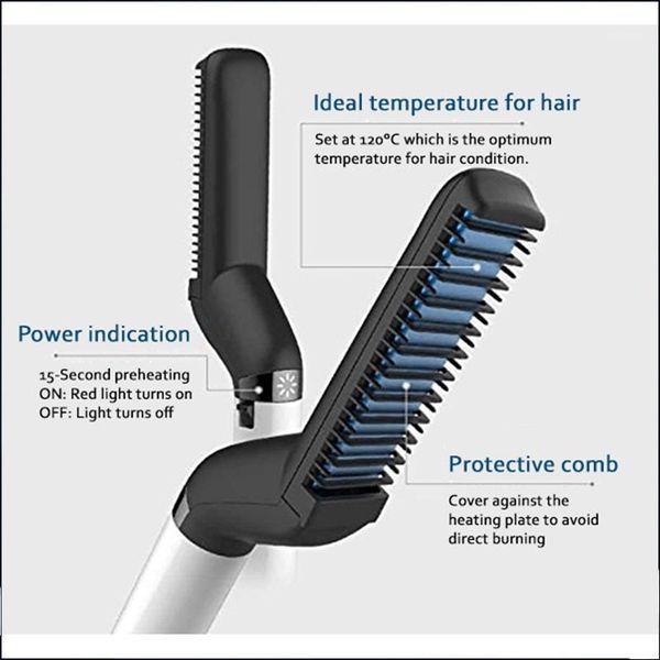 

bath accessory set k-star massage shun hair comb curler men's iron curly multifunctional ceramic styling beard1