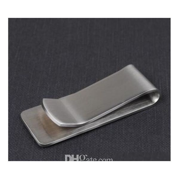 

two colors 52x20x1.5mm portable stainless steel money clip cash clamp holder for pocket metal fashion money clips wallet purse id9j2, Black