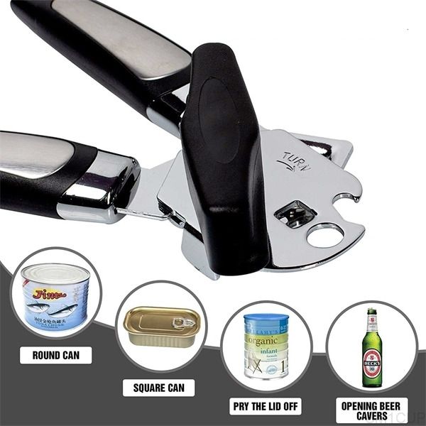 

a-stainless steel , professional ergonomic opener, side cutting manual can opener