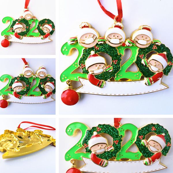 

2020 christmas ornament personalized survivor family 2 3 4 5decorations masked pvc hand-washed christmas tree hanging pendant 300pcst1i2566