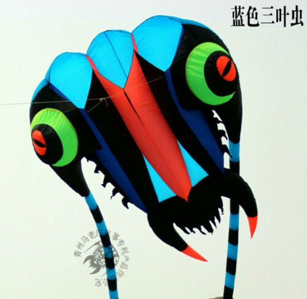 

3d 16 sqm 1 line blue stunt parafoil trilobites power sport kite outdoor toy