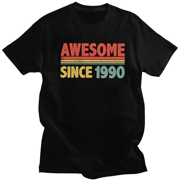 

sport trendy awesome since 1990 t shirt vintage retro style born in 1990 tshirt men short sleeve 30th birthday cotton tee clothes