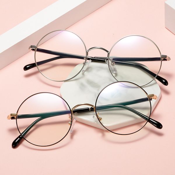 

18053 new round frame for students with myopia korean fresh art glasses designer jjkd, White;black