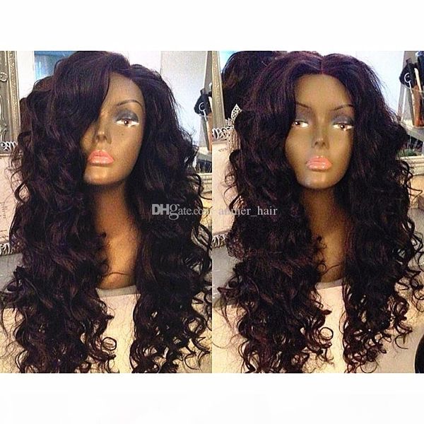 

кружева фронт человеческих волос парики для чернокожих женщин 250% плотность объемной волны бразильского фронта шнурка естественный черный ц, Black;brown