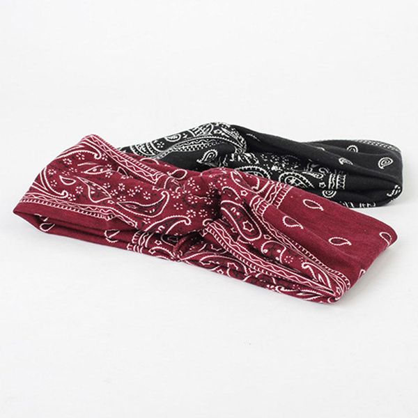 

bohemia printed cross knotted wide headband women hair bands elastic turban yoga sport headband fashion girls hair accessories q wmtqza