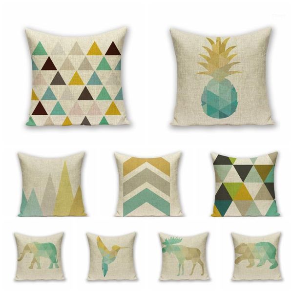 

nordic simple cotton linen pillowcases square abstract geometric cushions decorative pillow home decor sofa throw pillows 45*451