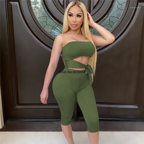 

women summer bodycon jumpsuit two piece off shoulder lace up hollow out club party rompers and jumpsuits 2 piece sets1, Black;white