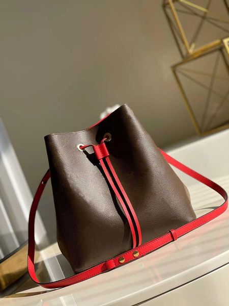 

m44020 m44021 neonoe bucket bag canvas handbag totes drawstring closure 5a mm fashion shoulder bag women real leather cross body