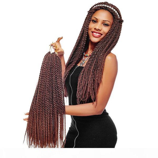 

12" 14" 16" 18" 20" 22" 22 roots senegalese twist hair crochet braids 15 colors crochet hair kanekalon fiber b, Black