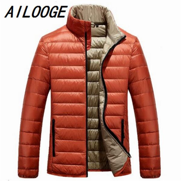 

mens fashion down jackets new thin orange brand clothing camperas hombre invierno down parka for men jaqueta masculina y1120, Black