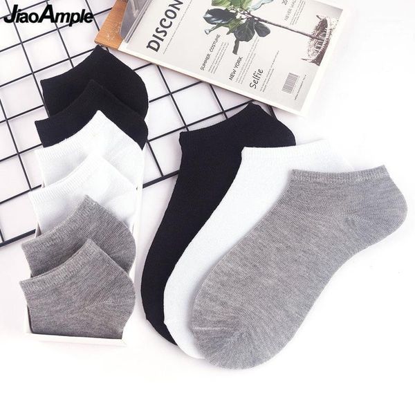 

men's socks men summer leisure set 5 pairs men's cozy cotton pure color sock classic joker black white deodorant no show socks1
