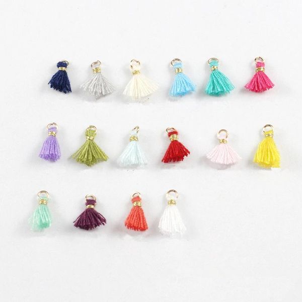 

50pcs 1cm mini cotton thread tassel pendant for jewelry making diy bracelet cellphone pendant finding craft supplies h sqckrk