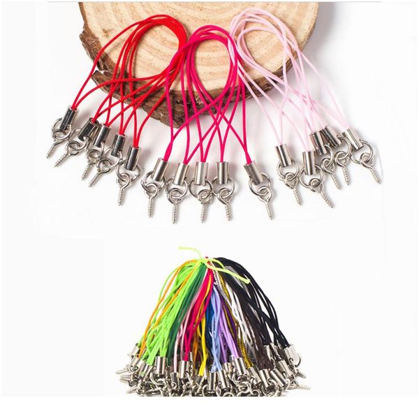 

20pcs/lot thread cord diy bag key toys phone rings clips hanger holder keychain diy keyfob toys phone lanyard acc sqcmdc