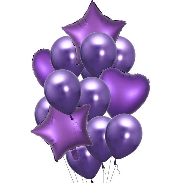 

12 inch purple balloons confetti decorations birthday party decor metallic balloon set kid baby shower wedding sqcyex