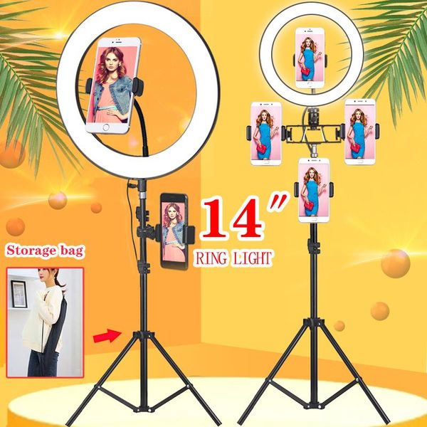 

flash heads orsda 10/14 inch led ring light camera phone lamp video pography with 1.9m stand tripods for makeup live studio