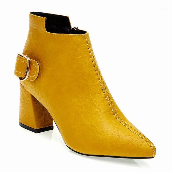 

boots pu leather high heel shoes women1, Black