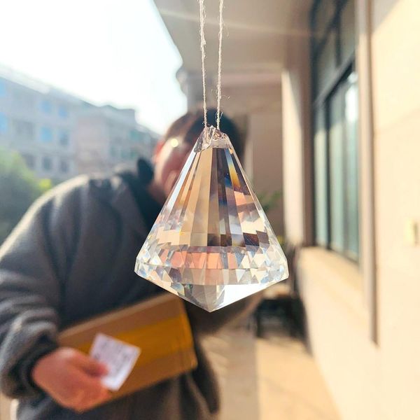 

50mm glass diamond crystal prism pendant hanging chandelier part crystal suncatcher home diy wedding home craft decoration h bbymjg