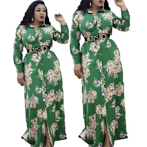 

ethnic clothing african dresses for women dashiki robe africaine femme bazin riche long sleeve shirt collar traditional party dress lady, Red