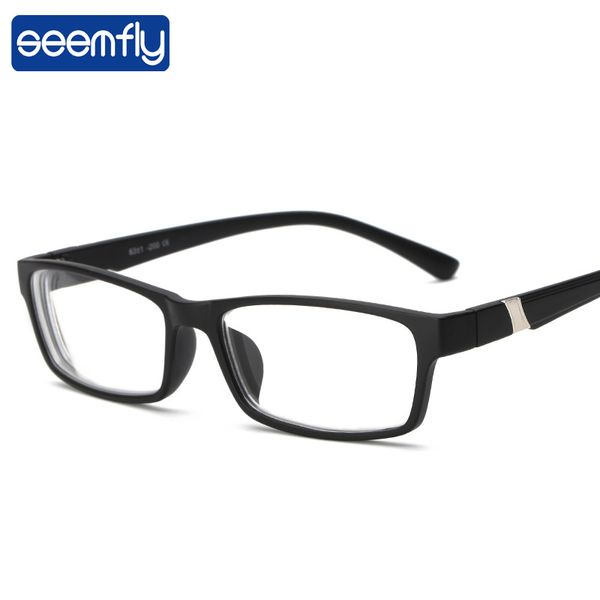 

seemfly finished myopia glasses for men and women myopic spectacles pc lens near short sight eyewear diopter -1.00 to -4.50, Silver
