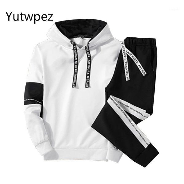 

hooded men sportswear sets spring winter 2020 casual tracksuit men two piece suit hoodies sweatshirt + sweatpants male sweatsuit1, Gray