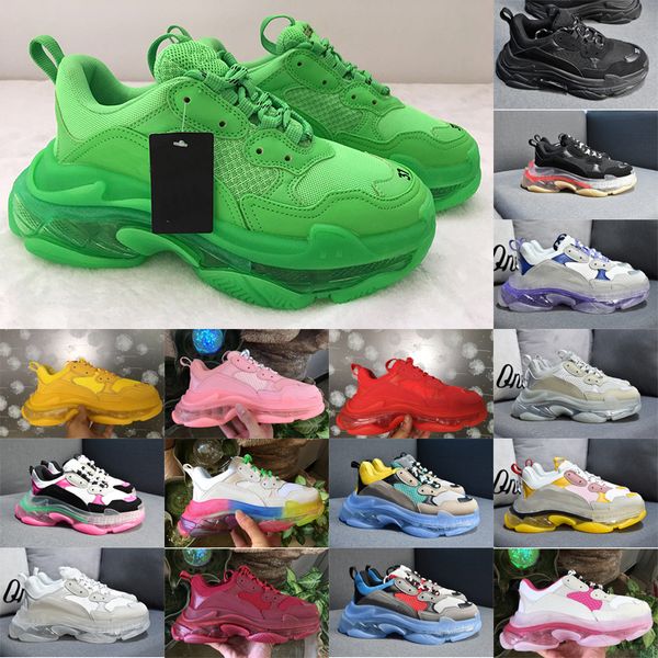 

paris crystal bottom triple-s leisure shoes luxury dad shoes platform triple sneakers for men women vintage kanye old grandpa size 5.5-11