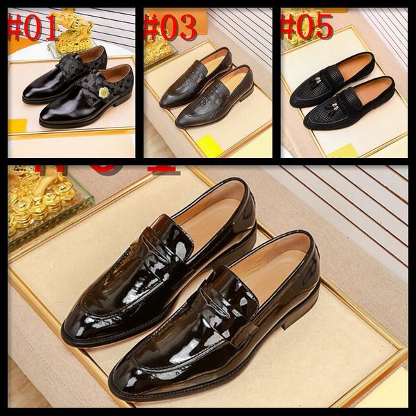 

c6 fashion 2019 spring autumn luxury men dress shoes business male leather shoes solid color men work shoes slip-on pointed toe 11, Black