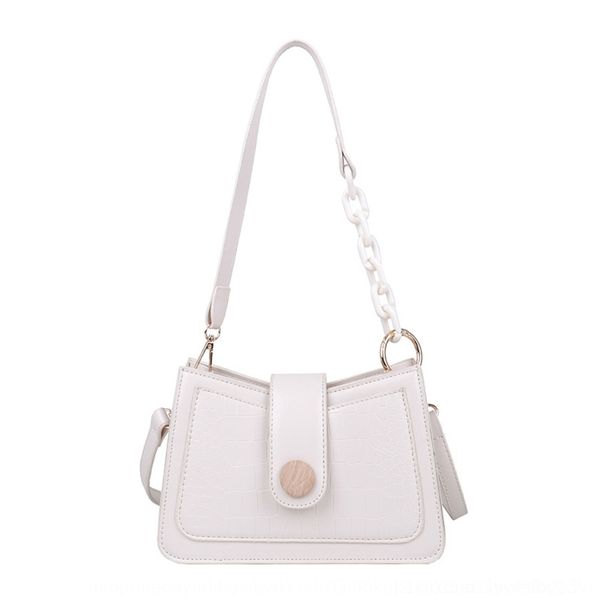 

llmsn white crocodile pattern thick chain armpit handhand hand girl 2020 new net red thick chain small crowd versatile ins stick bag messeng