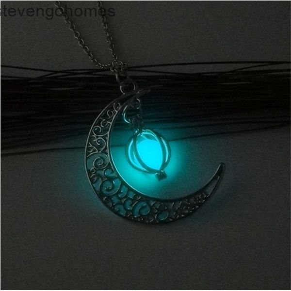 

for moon necklace pumpkin creative pendant luminous women, Silver